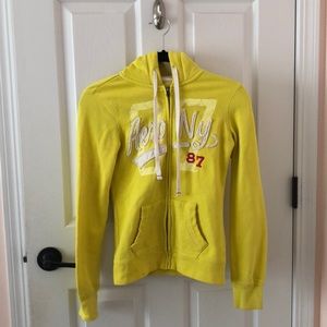 Yellow Aeropostale Zip-Up Hoodie